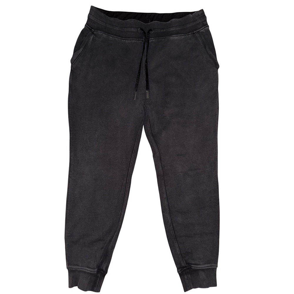 Lululemon Scuba High-Rise Joggers Black Cotton Fleece Tapered Sweatpants Size 10